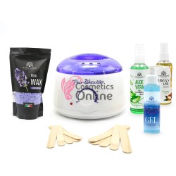 Kit pentru epilat GF 4, cu incalzitor Pro Wax, ceara granule lavanda 100 g, 10 spatule, 3 lotiuni, art 23405